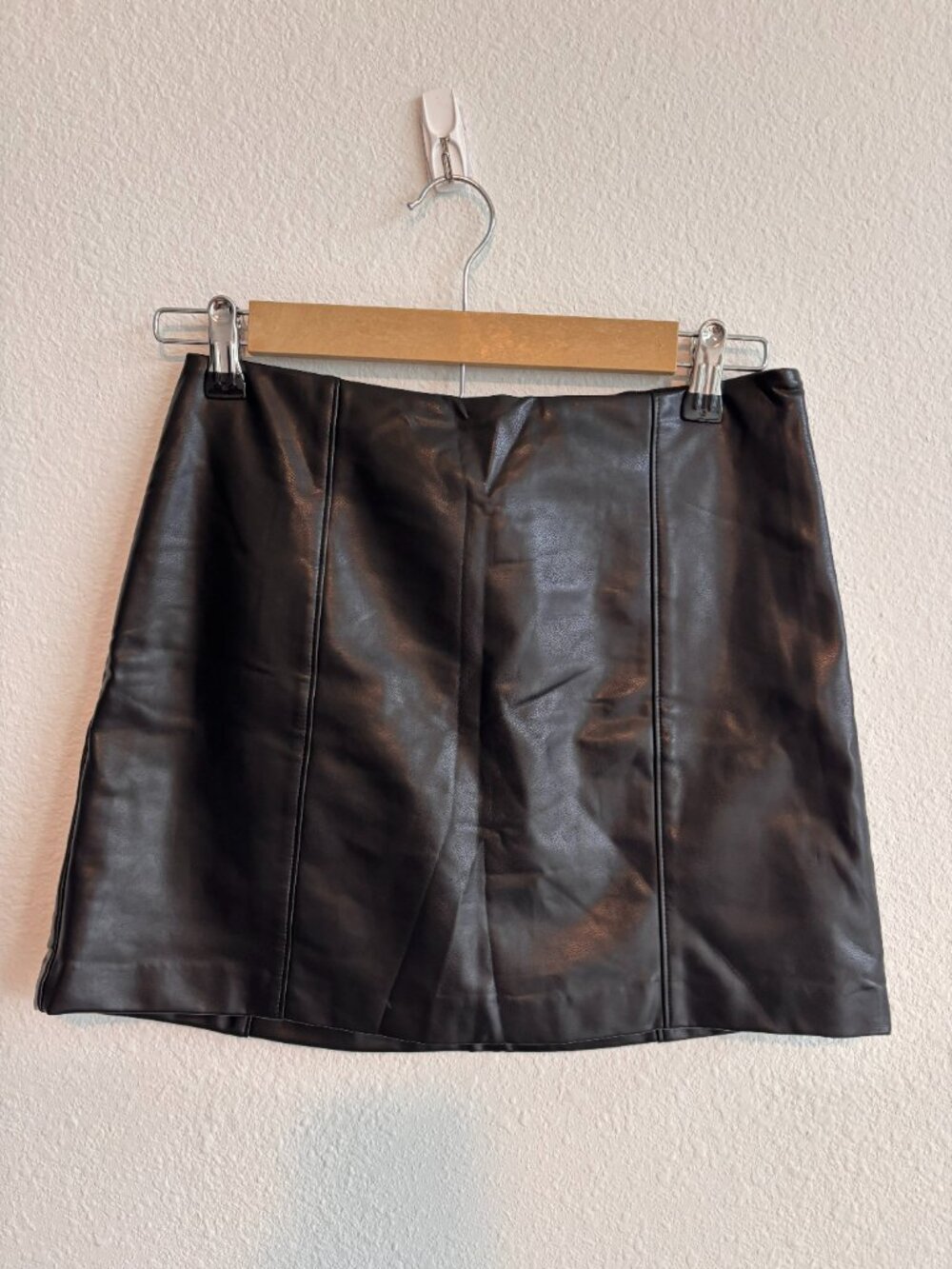 Abercrombie & Fitch Black Faux Leather Mini Skirt NWT